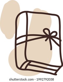Diary with a ribbon, illustration, on a white background.