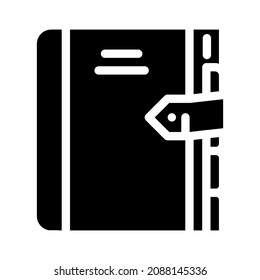 diary with separator glyph icon vector. diary with separator sign. isolated contour symbol black illustration