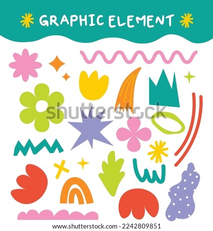 Diary sticker. Abstract organic element. botanical shapes. Element. cute chic Ornament. Doodle kids hand drawing.