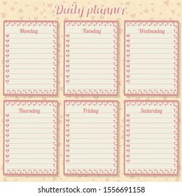 diary template with days of the week