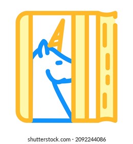 diario con un vector de icono de color de unicornio. diario con signo de unicornio. ilustración de símbolo aislado