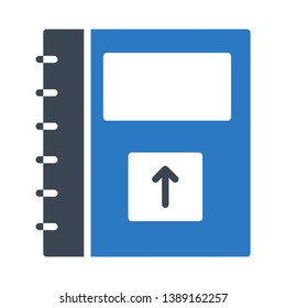 diary upload glyph double color icon