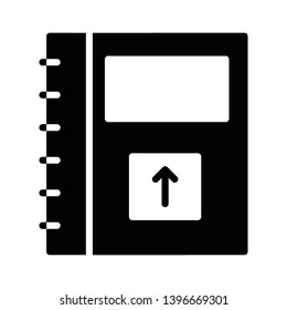 diary upload vector glyph icon