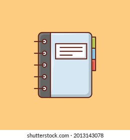 diary vector flat color icon