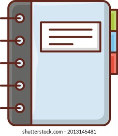 diary vector flat color icon