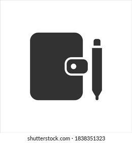 Diary vector icon on white background