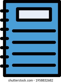 diary vector line colour icon