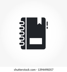 Diary vector solid glyph icon