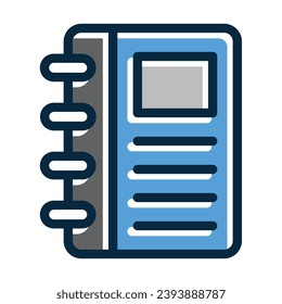 Diary Vector Thick Line Filled Dark Colors Icons For Personal And Commercial Use.
