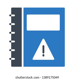diary warning glyph double color icon