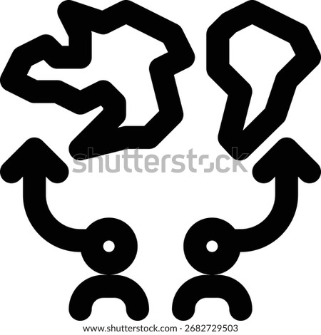Diaspora, Dispersion, Migration Outline Icon