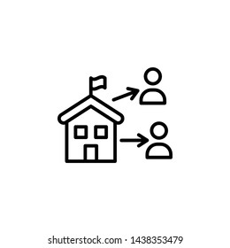 diaspora migration outline icon. element of migration illustration icon. signs, symbols can be used for web, logo, mobile app, UI, UX