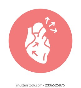 Diastole color line icon. Isolated vector element. Outline pictogram for web page, mobile app, promo