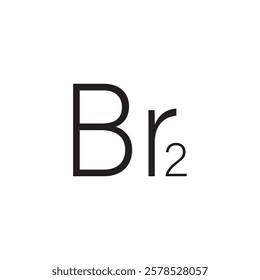 diatomic Br2 Bromine elements logo design vector