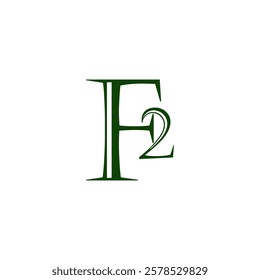 diatomic F2 Ferum iron elements logo design vector