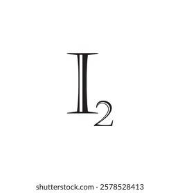  Diatomic I2 iodine elements logo design vector