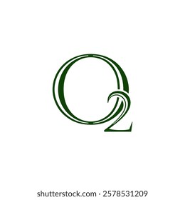 diatomic O2 oxygen elements logo design vector