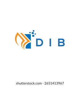 DIB crédito reparação contabilidade design logotipo no fundo branco. DIB iniciais criativas Crescimento gráfico letra logotipo conceito. Projeto de logotipo de financiamento empresarial DIB.
