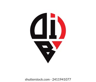 DIB letter location shape logo design