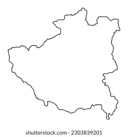 Diber county map, administrative subdivisions of Albania. Vector illustration.