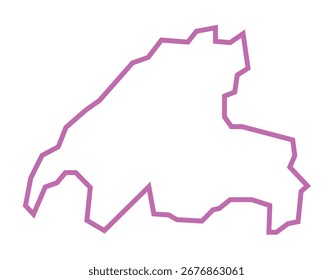 Ilustração da linha do mapa de Dibrugarh District do estado de Assam, Índia