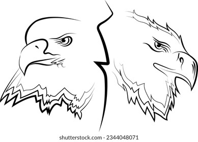 dibujo aguila vector para colorear