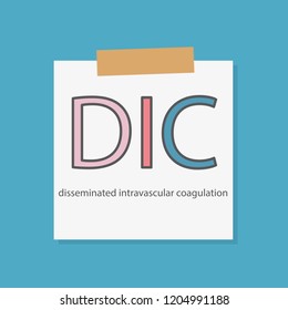 DIC Disseminated Intravascular Coagulation Written In A Notebook