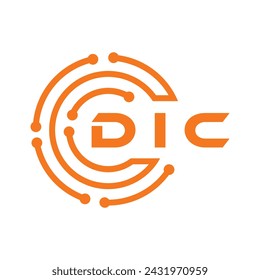 Diseño de letra DIC. Diseño del logotipo de la tecnología de letras DIC sobre fondo blanco. Diseño de logo DIC Monogram para emprendedores y empresas.