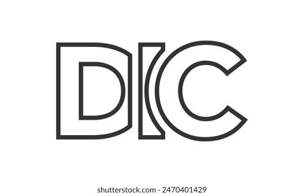 Plantilla de diseño de logotipo DIC con texto fuerte y moderno en negrita. Logotipo de Vector inicial basado en tipografía simple y mínima. Identidad de empresa de moda ideal para la presencia de marca de negocios.