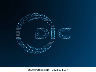 DIC low poly letter logo vector design. DIC lower poly logo design. 