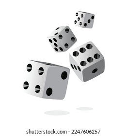 Dice 3D vector illustration. Isolated on white background