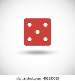 Dice 5 Icon Vector
