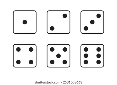 dice black design line vector design isolated white background