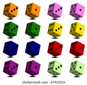 Dice with black dots
