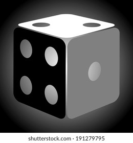 Dice. Black and white illustration