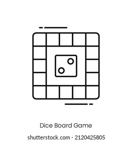 dice board game icon. Outline style icon design isolated on white background