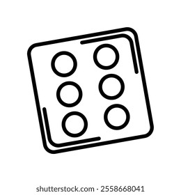 dice box icon, line vector isolated on white background. trendy and modern design