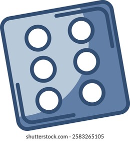 dice box icon, transparent background. replaceable blue color design