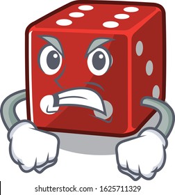 Dice cartoon character design having angry face