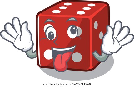 Dice Cartoon character style with a crazy face