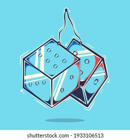 dice cartoon illustration Premium Vector