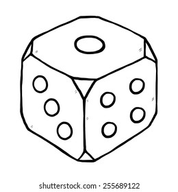 dice / cartoon vector and illustration, black and white, hand drawn, sketch style, isolated on white background.