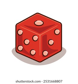 dice - cartoon vector illustration. design element for poster, brochure, web, mascot, sticker, logo and icon.