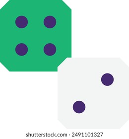 Dice Casino Game Icon Vector Flat Illustration