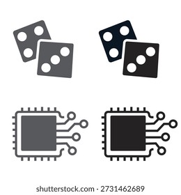 Vector de iconos de juegos de dados y casino