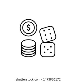 Dice, casino icon. Element of casino icon