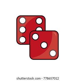 Dice of chance gambling and game theme Isolated design Vector illustration