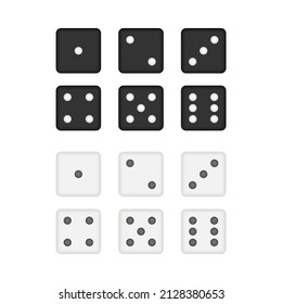Dice collection. Game dice, cubes. Casino and betting. Vector stock illustration.