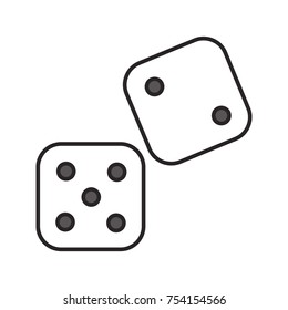 Dice color icon. Gambling. Isolated vector illustration