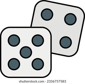 Dice color outline icons design
